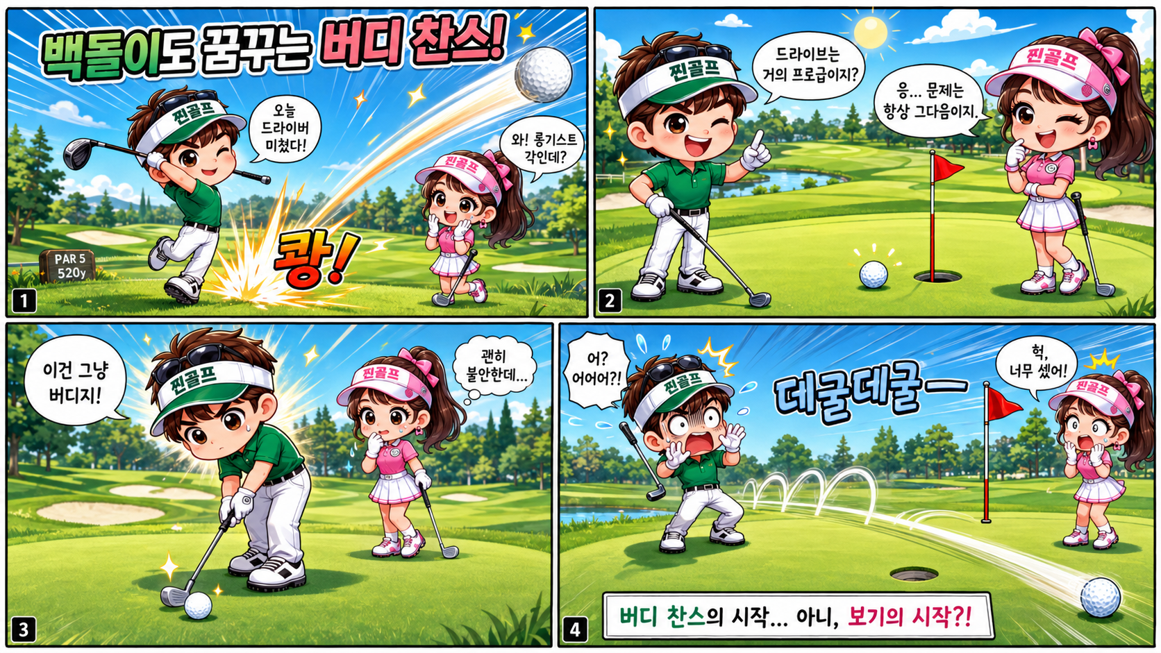 드라이브는 미쳤고, 버디 찬스까지 왔는데…결과는 쓰리퍼팅 보기 😇⛳